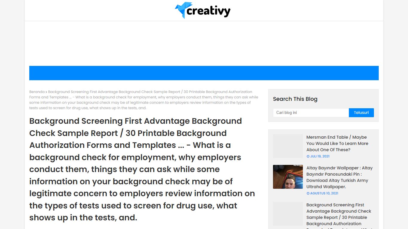 Background Screening First Advantage Background Check Sample Report ...